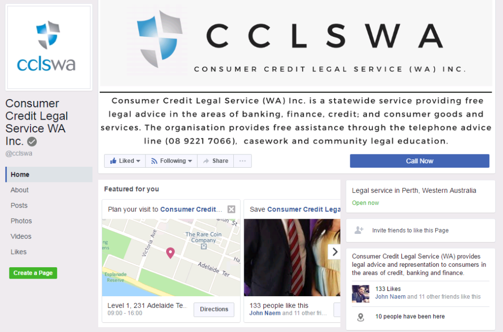 CCLSWA’s Facebook page