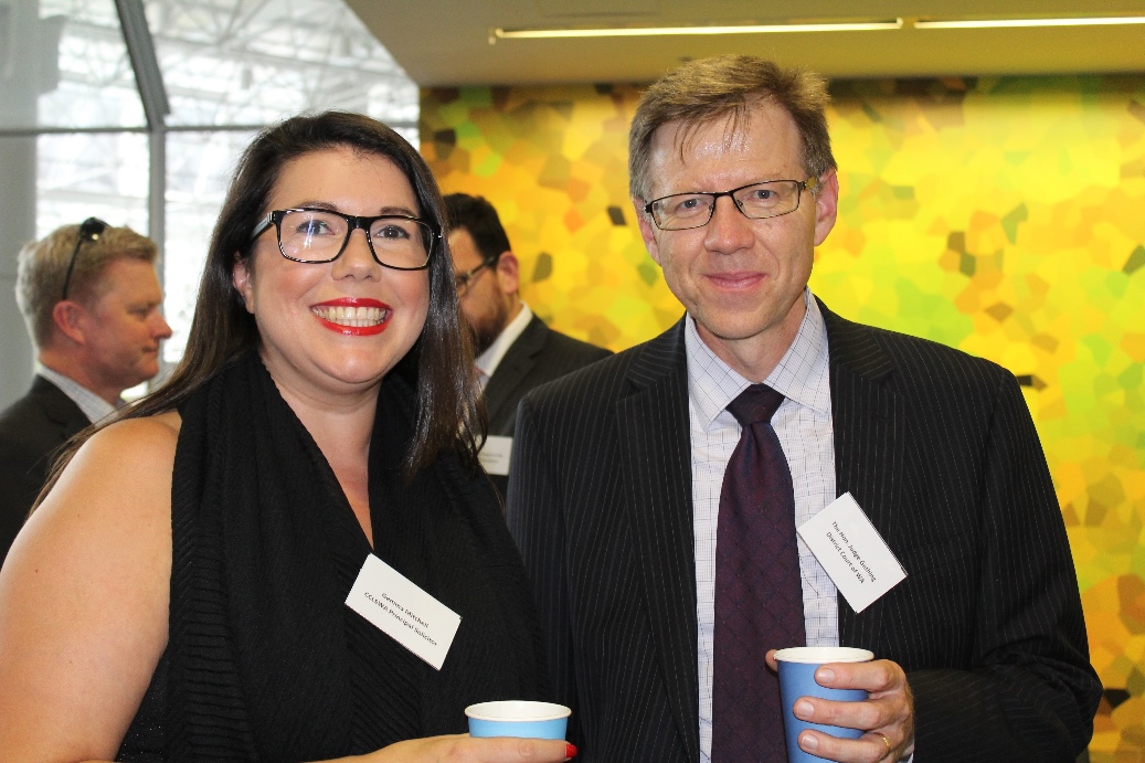 CCLSWA Principal Solicitor Gemma Mitchell and the Hon Judge Michael Gething at the launch